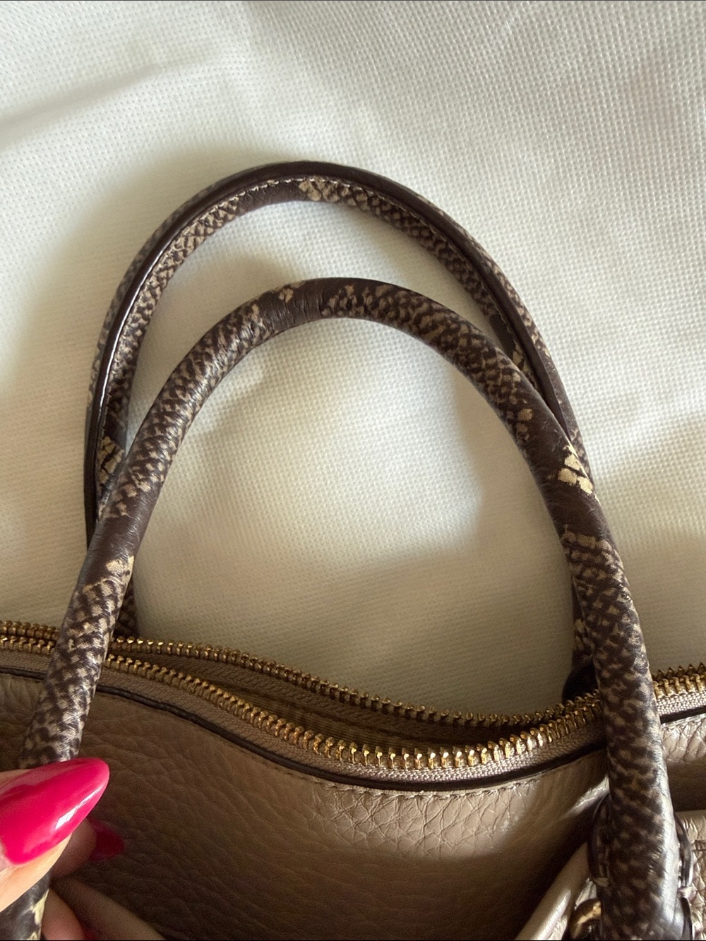 Coach Morgan Color Block Pebble Leather w/exotic embossed trim satchel/crossbody - Picture 13 of 14